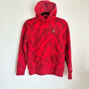 YOUTH Vintage Nike Air Jordan Jumpman Hoodie Red Youth Size L Sweater